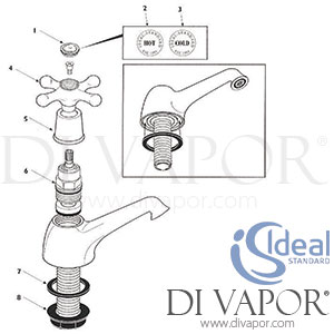 Ideal Standard Kingston Pair Basin Taps Spare Parts - IDL DV 241